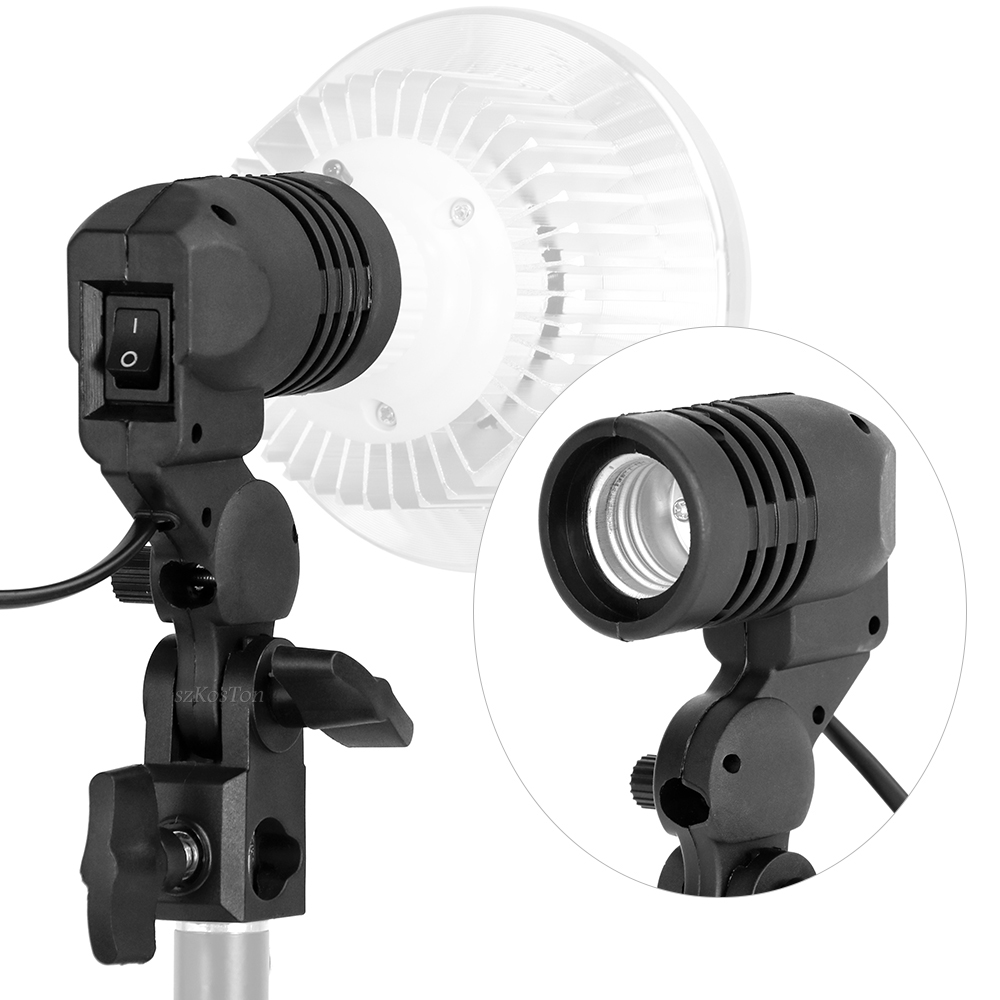 Photography Umbrella Lights - SINGLE HEAD ผู้ถือหลอดไฟ E27 ซ็อกเก็ตแฟลชร่มวงเล็บภาพหลอดไฟสําหรับสตูดิโอถ่ายภาพอุปกรณ์เสริม US