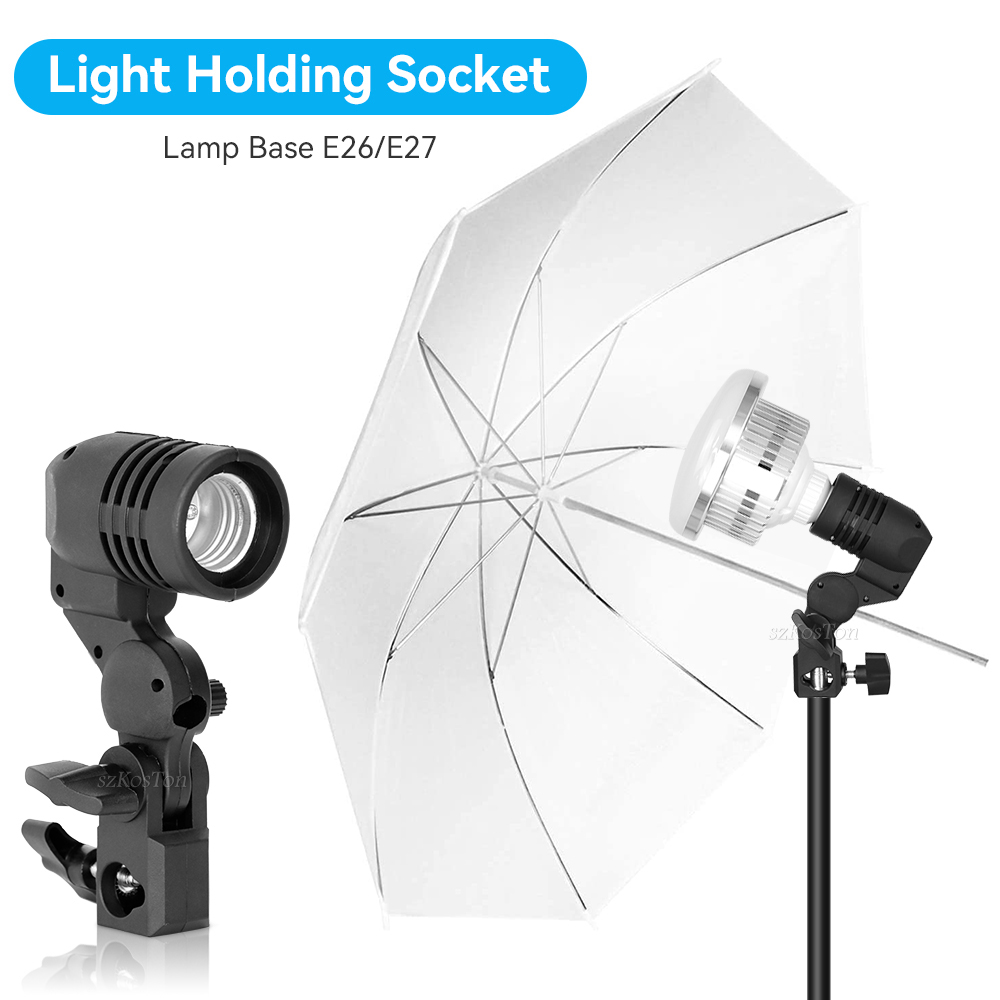 Photography Umbrella Lights - 2ชิ้น/1ชิ้น E27เดี่ยวที่ตั้งหลอดไฟร่มแฟลชยึดหลอดไฟสำหรับถ่ายภาพอุปกรณ์เสริมสำหรับสตูดิโอ