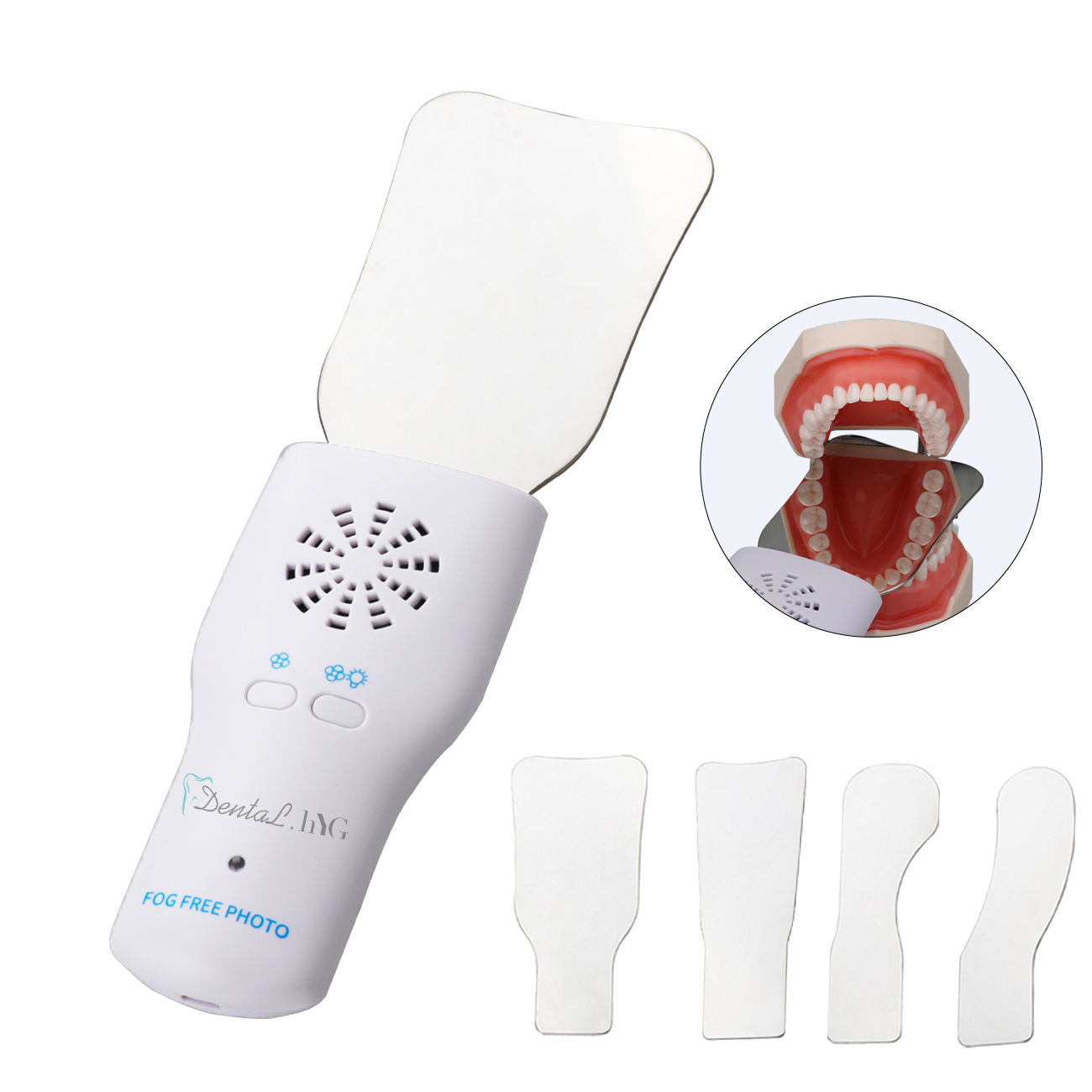 Photographic Memory - ทันตกรรมจัดฟันการถ่ายภาพ LED หมอกฟรีกระจกความแข็งสูงสแตนเลส Cavity Obervation Reflector