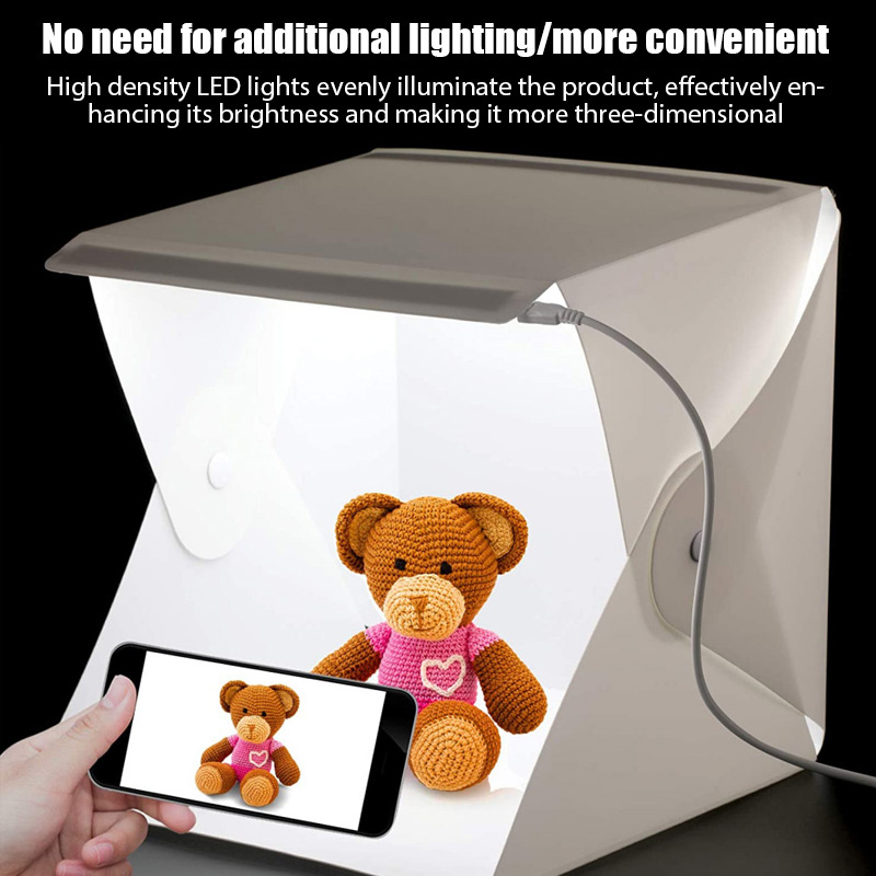 Photography Treatment - กล่องไฟถ่ายภาพขนาดเล็ก 23*22*24 ซม. ชุดกล่องไฟสตูดิโอถ่ายภาพ พร้อมผ้าฉากหลัง 6