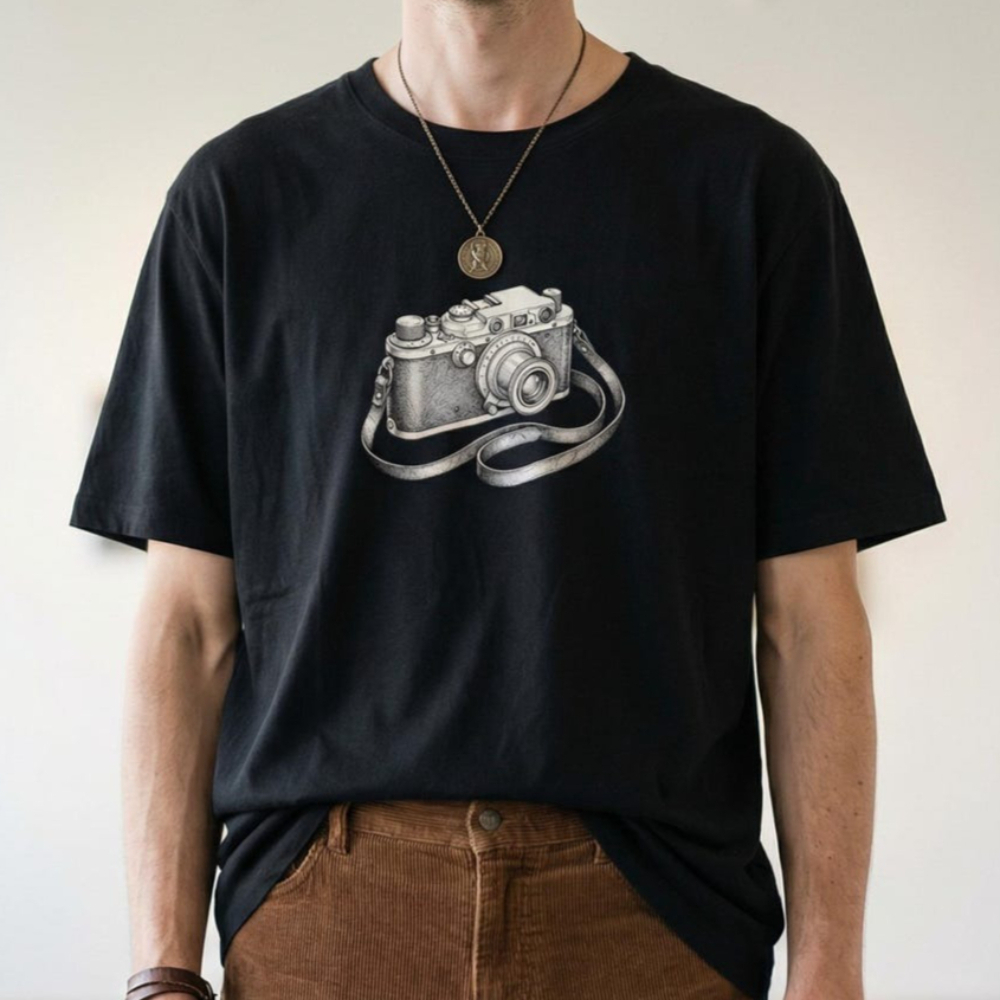 เสื้อเชิ้ตลายกล้องวินเทจ เสื้อ - Photography Graphic Design บทวิจารณ์และราคา