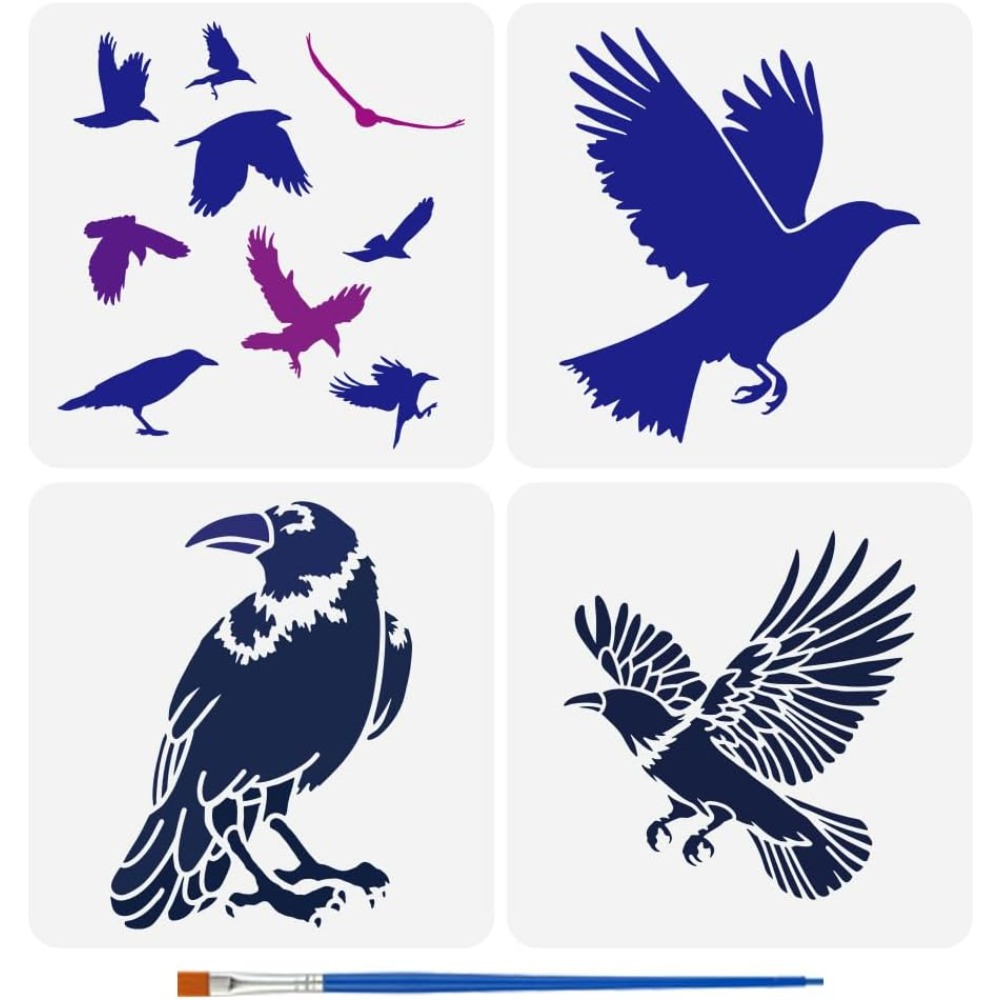 4PCS Flying Crowลายฉลุสําหรับภ - Photography Technique บทวิจารณ์และราคา