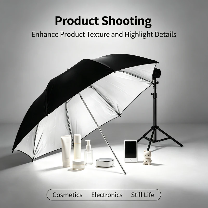 ร่มสะท้อนแสงสีดำทนทานขนาด 33 น - Photography Umbrella Lights บทวิจารณ์และราคา