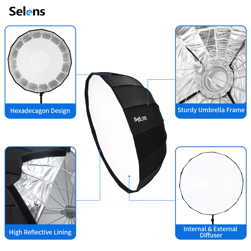 Selens 85ซม.ร่มเรดาร์ Softbox  - Photography Umbrella Light บทวิจารณ์และราคา