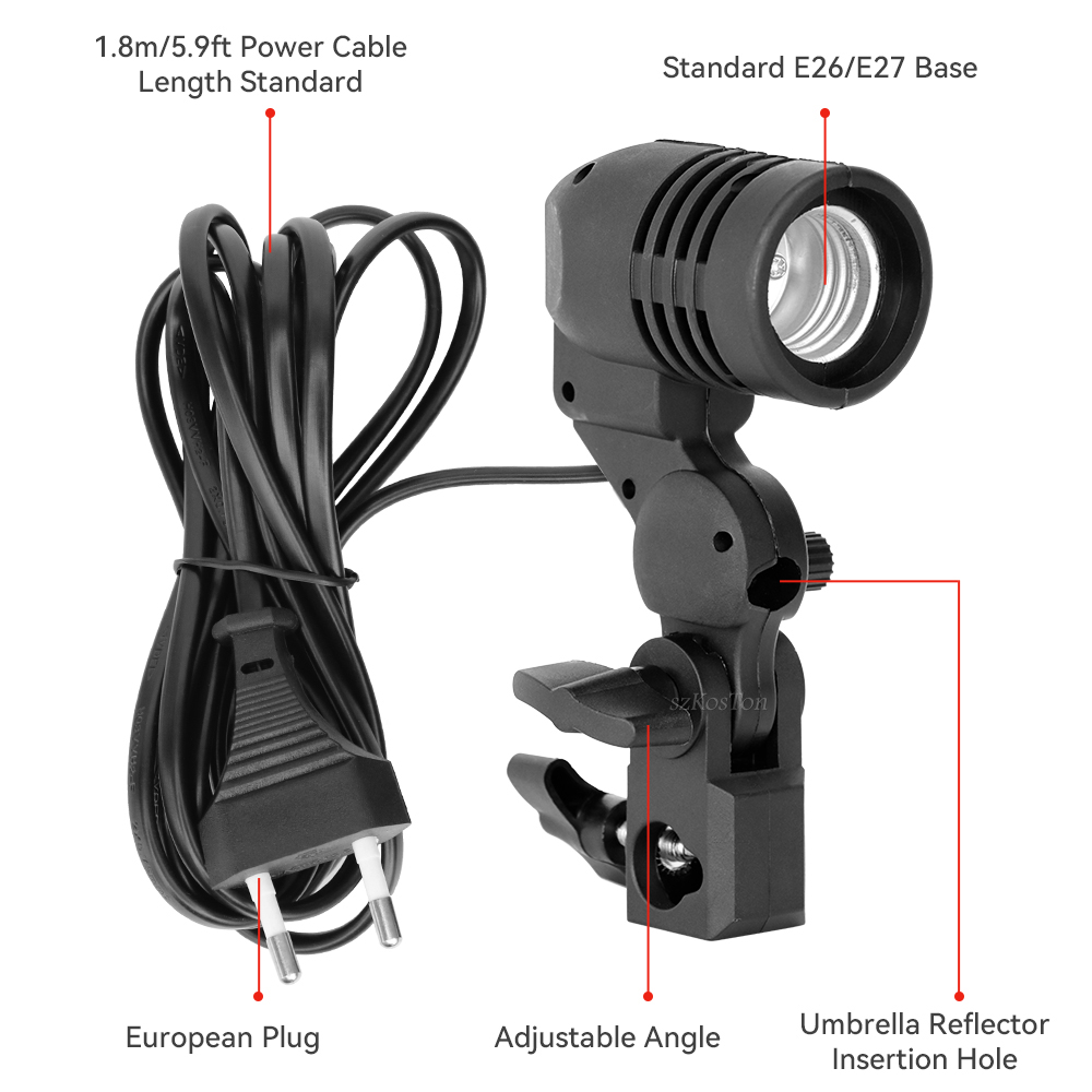 SINGLE HEAD ผู้ถือหลอดไฟ E27 ซ - Photography Umbrella Lights บทวิจารณ์และราคา