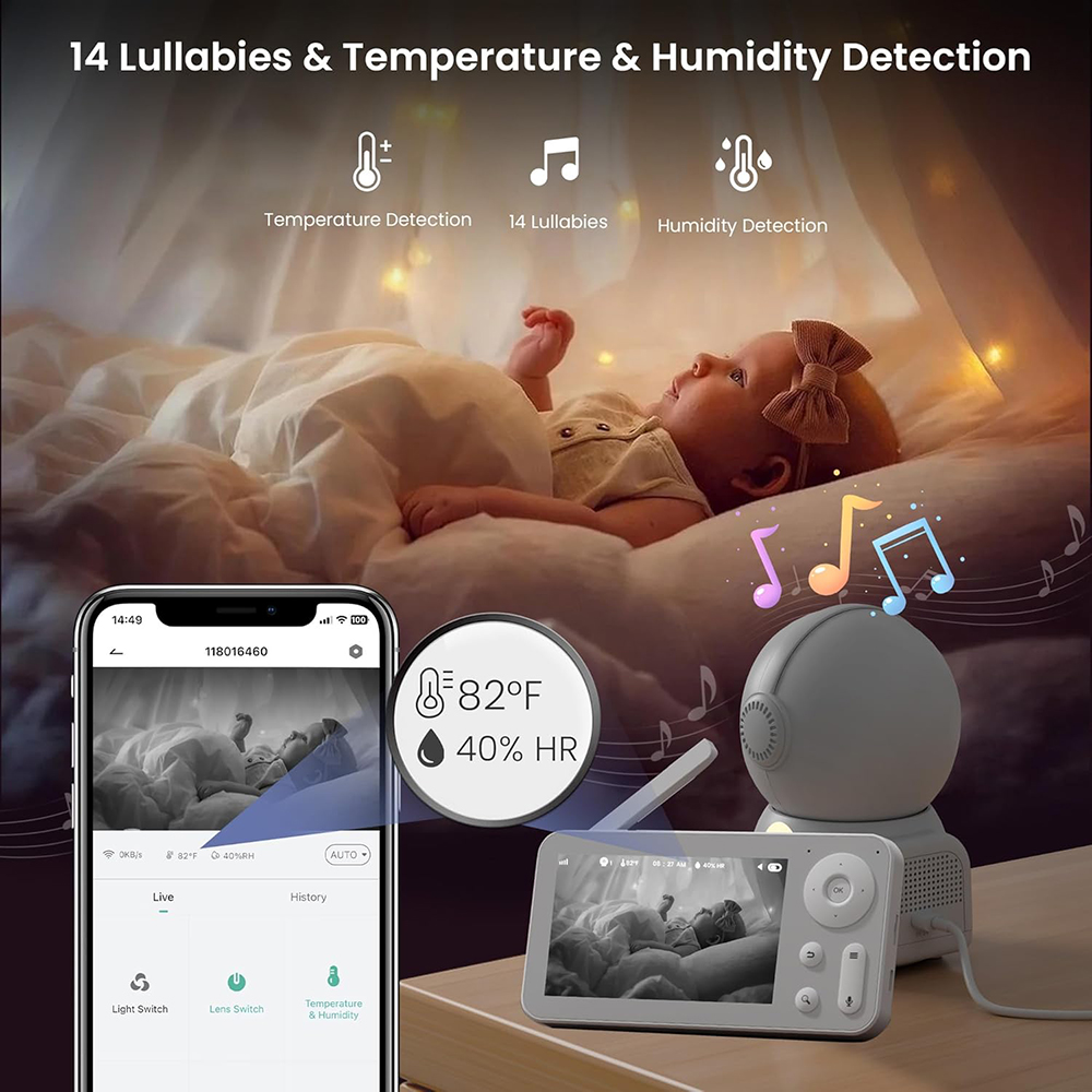 2K Baby Monitor พร้อม 2 กล้องแ - Photography Umbrella Lights บทวิจารณ์และราคา
