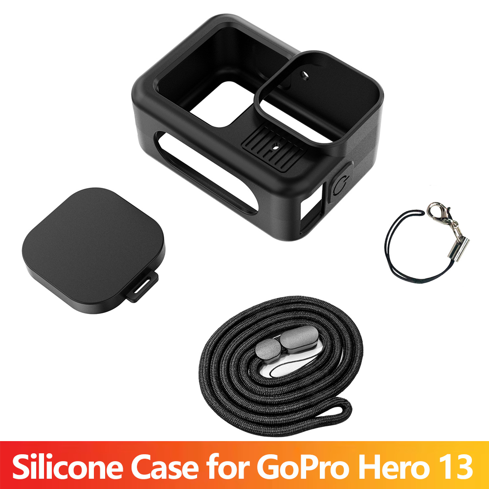 เคสซิลิโคนป้องกันฝุ่นพร้อมสายค - Gopro Action Camera Hero 13 Black บทวิจารณ์และราคา